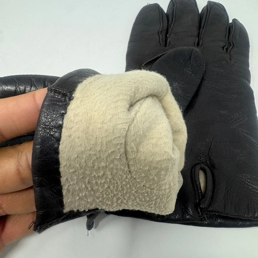VTG Aris Isotoner Thinsulate Driving Gloves‎ Womens M Black Preowned Leather